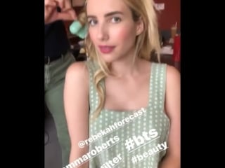 Emma getting ready to #nyfw september 9,2018 #emmaroberts