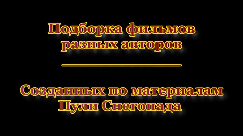 Подборка фильмов разных авторов по материалам пули снегопада