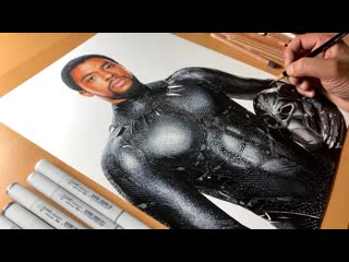 Black panther drawing chadwick boseman tribute timelapse