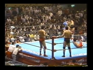 Richard slinger/steve williams/terry gordy vs akira taue/jumbo tsuruta/yoshinari ogawa [jip]