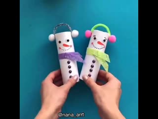 Веселые снеговики из втулки ☃️