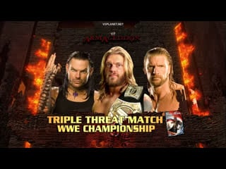 Jeff hardy vs edge (c) vs triple h wwe championship match wwe armageddon 2008