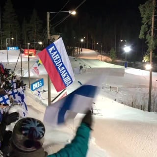 Fans are cheering for kaisa in sprint race 10/03/17 at the ibu wc in kontiolahti