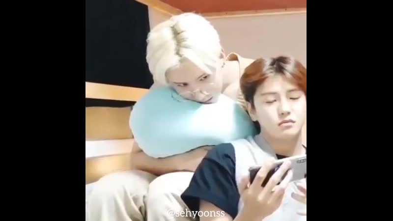 A compilation of sehyoon cuddling with a bulbasaur plushie