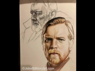 Here’s the progression video for my freehand pencil young and old obi wan drawing!