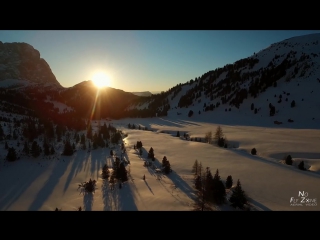 Val gardena dolomites / aerial drone video