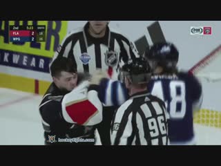 Mackenzie weegar vs brendan lemieux nov 2, 2018