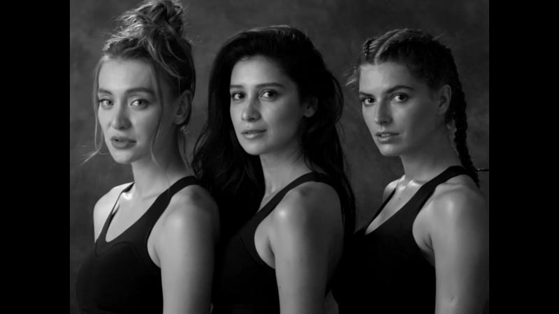 Равшана куркова, дарья малыгина и мария миногарова в кампании puremove bra