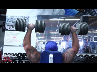 200lb dumbbell shoulder presses big boy metro flex rich piana