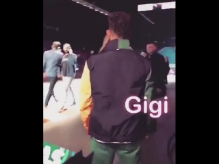Gigi hadid and lewis hamilton at the tommyxgigi rehearsals today