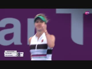 @elinasvitolina scores the win over ostapenko, 6 4, 6 4! slides into the @qatartennis quarterfinals!