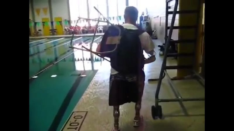 Above porn video – Bilateral above knee boot camp walking training!