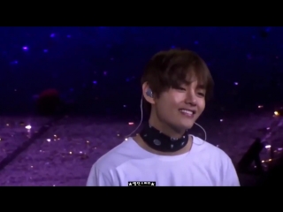 Taehyungs reaction to fans singing his part in i need u is the purest thing