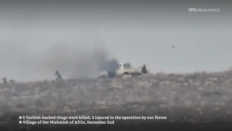 The ypg killed 5 turkish backed jihadists with an atgm in dermamishe afrin