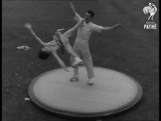 Roller skating, chessington circus in greater london (1954)