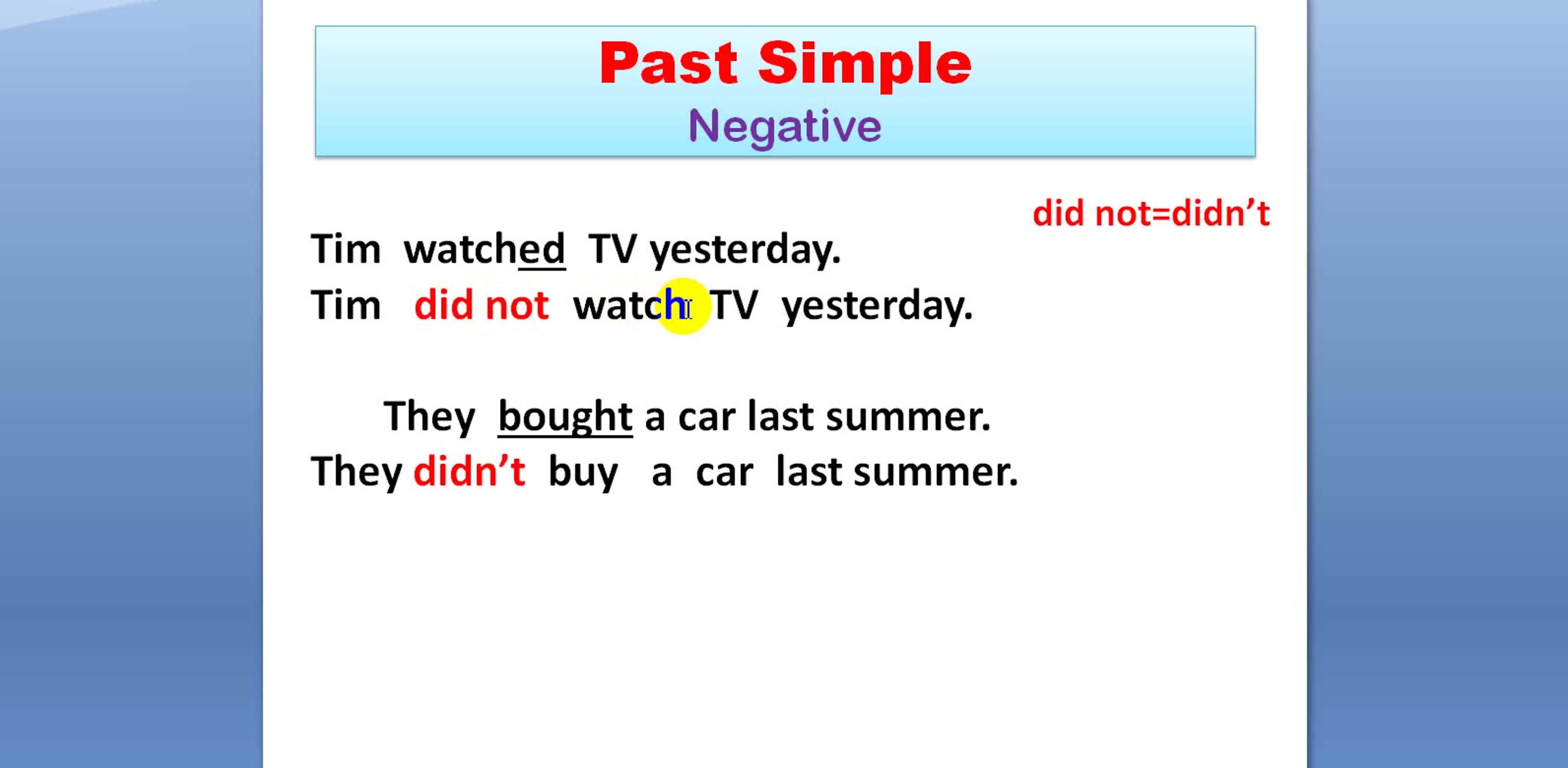 Past future simple neg question watch online