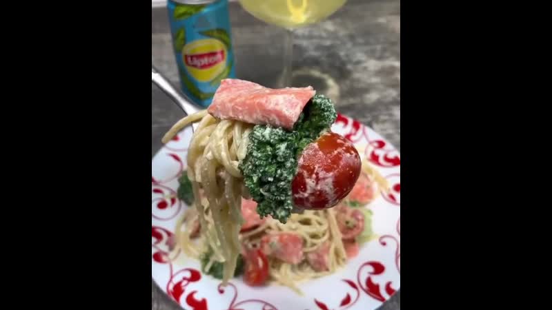 Паста спагетти с сёмгой #128525;