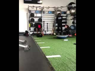 Lower body workout with @juliojones 11 and @justdoit cb3 •sled push this exercise targets lower body strengthening while ke