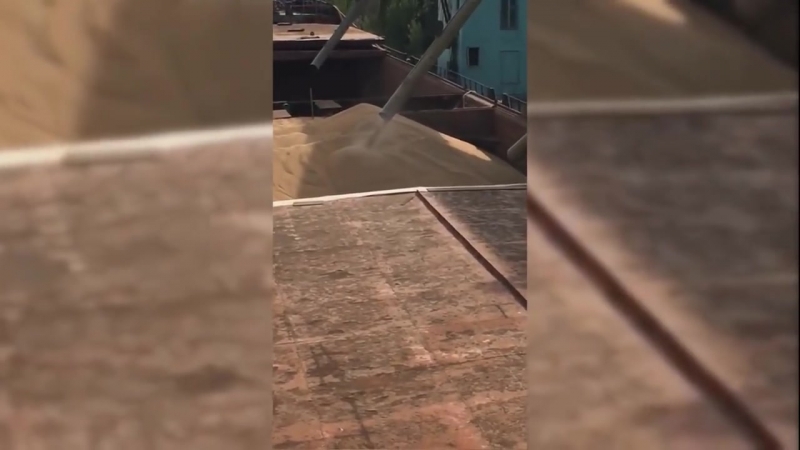 Погрузка зерна на судно