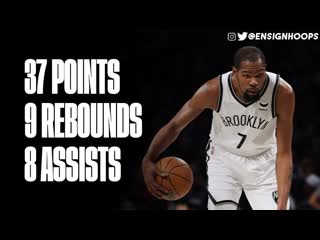 Kevin durant 37 points, 9 rebounds, 8 assists vs utah jazz highlights march