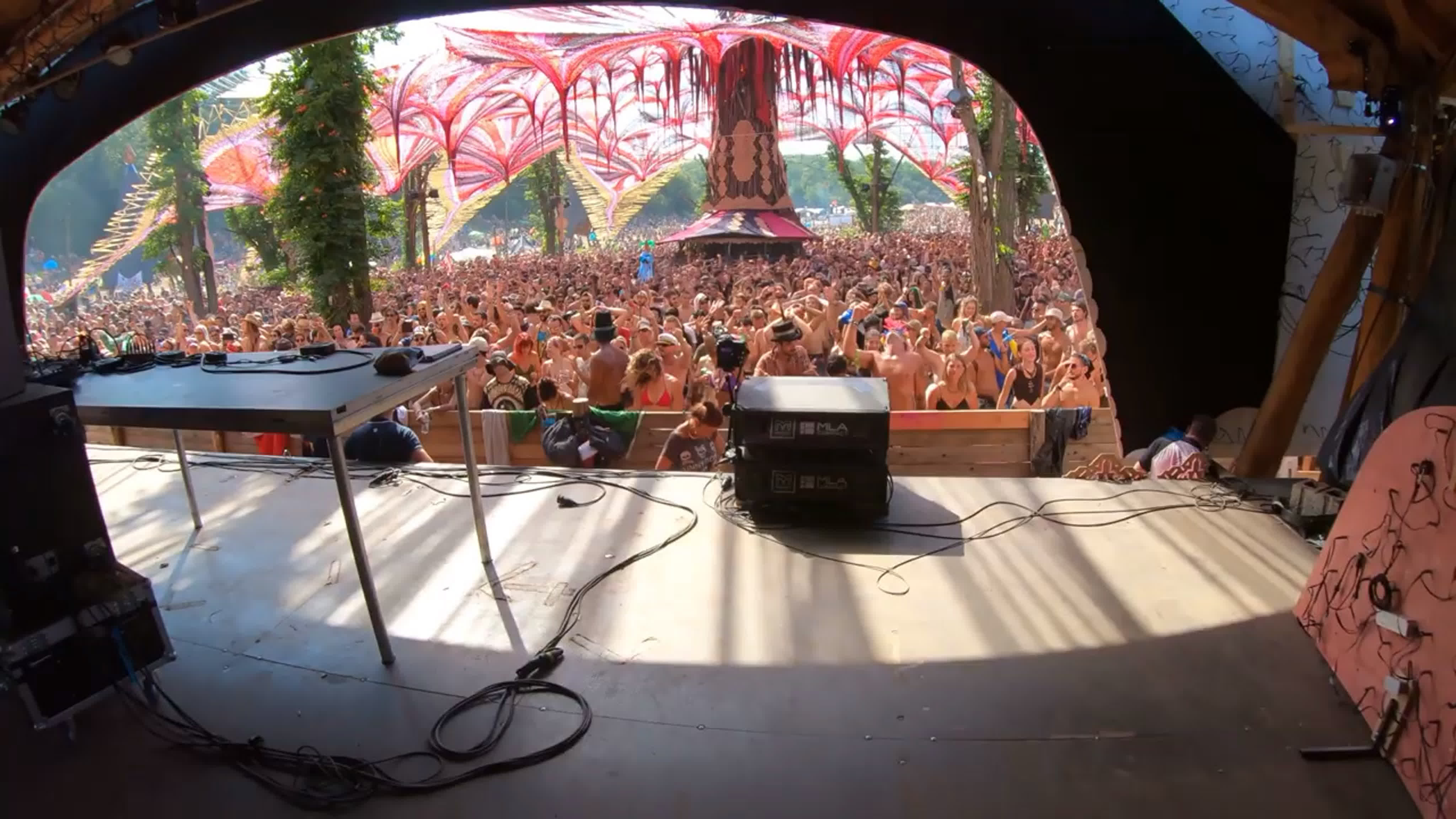 A woman's intense gaze at the festival