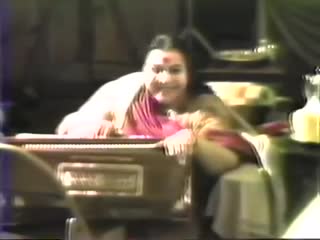 Shri mataji playing harmonium 1986 0906 evening program the day before shri gane