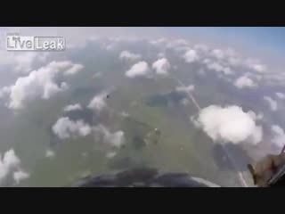 Recovering your shoe mid air while parachuting