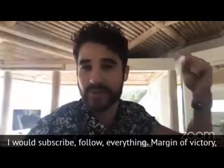 Darrencriss reminded young people of the power of their vote for @joebiden @kamalaharris! ️ over t