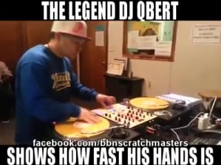 Qbert shows off his scratchin' skills