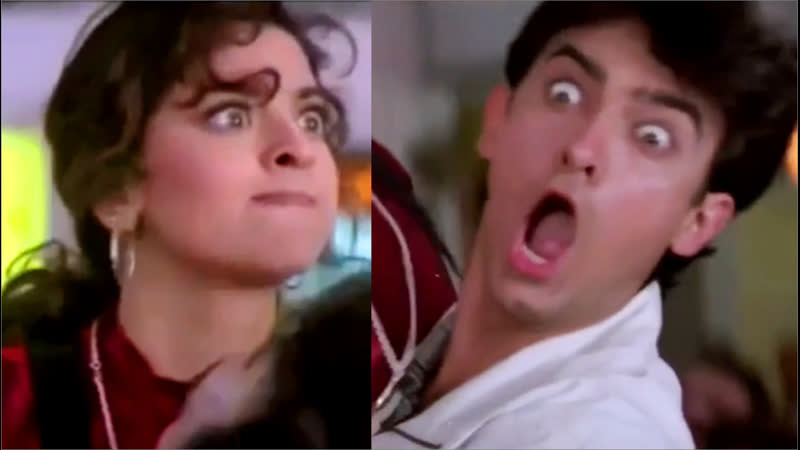 Сцена из фильма страсть 1997 ishq джухи чавла, амир кхан | индийское кино |болливуд | aamir khan and juhi chawla