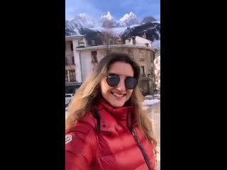 Russian sexy girl in red moncler