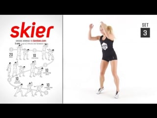 Skier workout by darebee [ full ] [ cardio ] [ 15 minutes ]