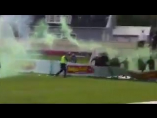 Note don't throw flares back at football fans from finland