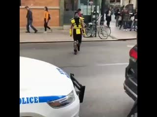 Whether you’re scorpion or not, please always cross in the crosswalk @mortalkombat onlyinnyc vision zero wins! (0) mp4