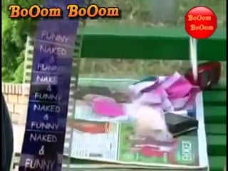 Sexy lady chenge penty in park