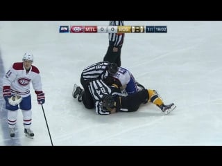 Shaw and krug settle the score less than a minute into the game