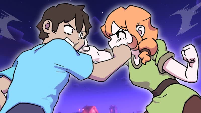 Стив против алекс битва за алмазы | steve vs alex diamond battle (minecraft anime)