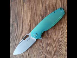 25% off kubey kb360b tityus folding knife 14c28n steel green 6al4v titanium handle