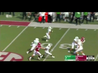 North texas punt returner never waived for a fair catch, goes 90 yards for the td