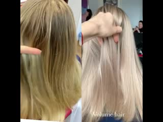 Техника #volumehair 40 прядей✅ оцените работу моих студентов от 1 10💛💛 #highlights #haireducation #валентинамиллер #студентымил