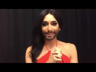 Conchita wurst congratulates miss candy and heaven vienna club