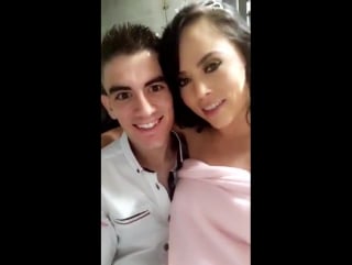 Young brunette smiling & porn