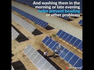 This is how solar panels get cleaned