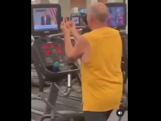 Trump ruthlessly harrassed by courageous protester