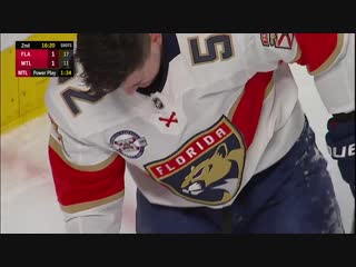 Paul byron crushes mackenzie weegar against the glass on charging penalty