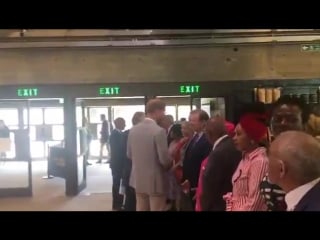 Harry and meghan are meeting nelson mandela’s granddaughter, zamaswazi dlamini mandela, whom i believe is the lady in the red dr