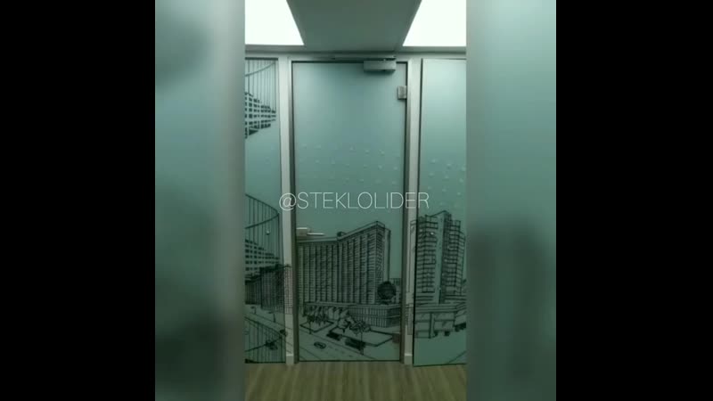 Цельностеклянные перегородки, и распашные двери в z образной алюминиевой коробке