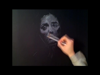 39 white charcoal portrait melancholy mood art video