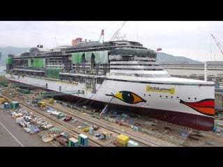 Aidaprima cruise ship construction christening in 4k by mk timelapse