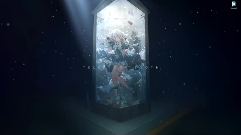 Аниме девушка в телефонной будке живые обои для wallpaper engine